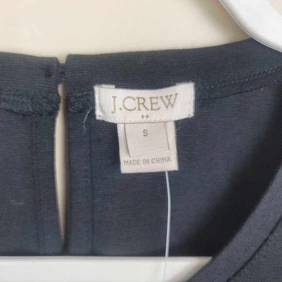 NWT J. Crew Factory Black Peplum Top size S - Picture 2 of 5